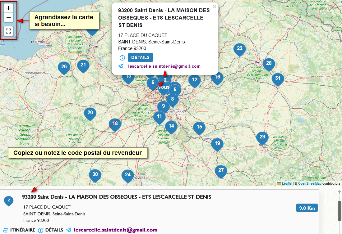 Carte revendeurs