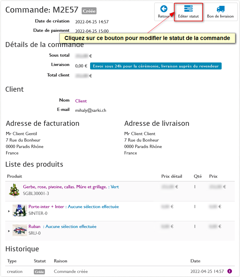 Commande client